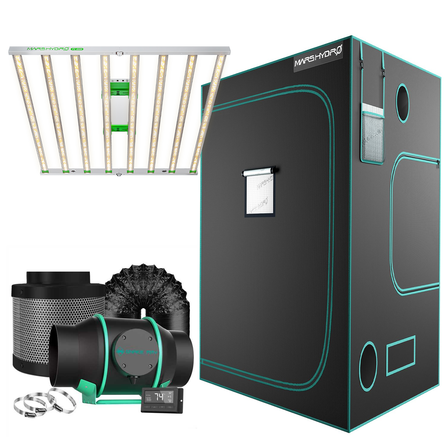 FC-6500+150x150cm grow tent kits(6Filterkits-CP) Mars Hydro FC-6500+150x150cm grow tent kits(6Filterkits-CP)